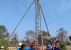 The first construction column being erected